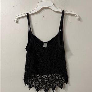 Black Lace Tank Top 90’s Y2K